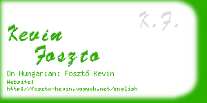 kevin foszto business card